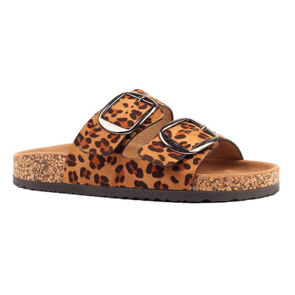 Ocelot - Front - Lunar Womens-Ladies Rondo Leather Sandals