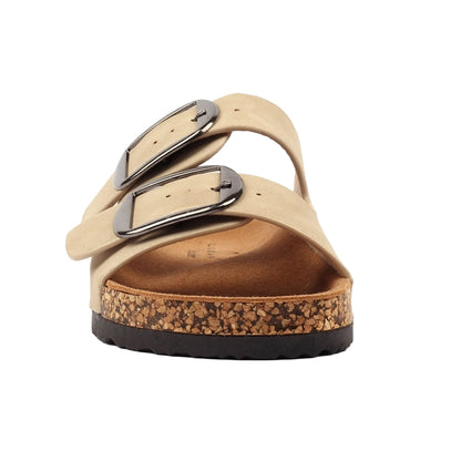 Beige - Pack Shot - Lunar Womens-Ladies Rondo Leather Sandals