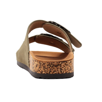 Green - Back - Lunar Womens-Ladies Rondo Leather Sandals