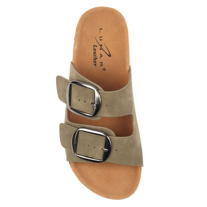 Green - Lifestyle - Lunar Womens-Ladies Rondo Leather Sandals