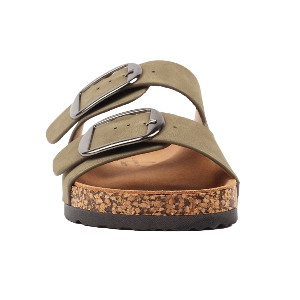 Green - Pack Shot - Lunar Womens-Ladies Rondo Leather Sandals