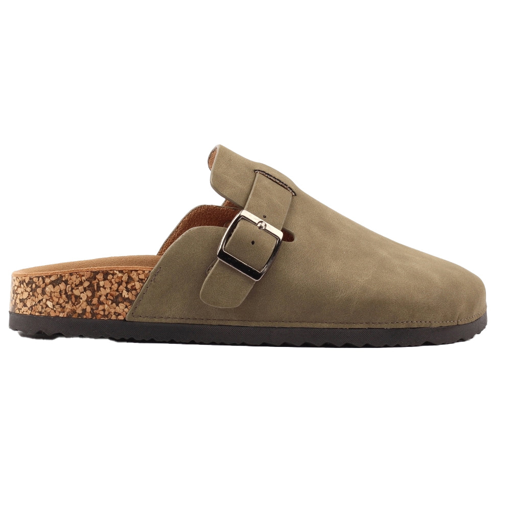 Green - Side - Lunar Womens-Ladies Veluna Leather Sandals