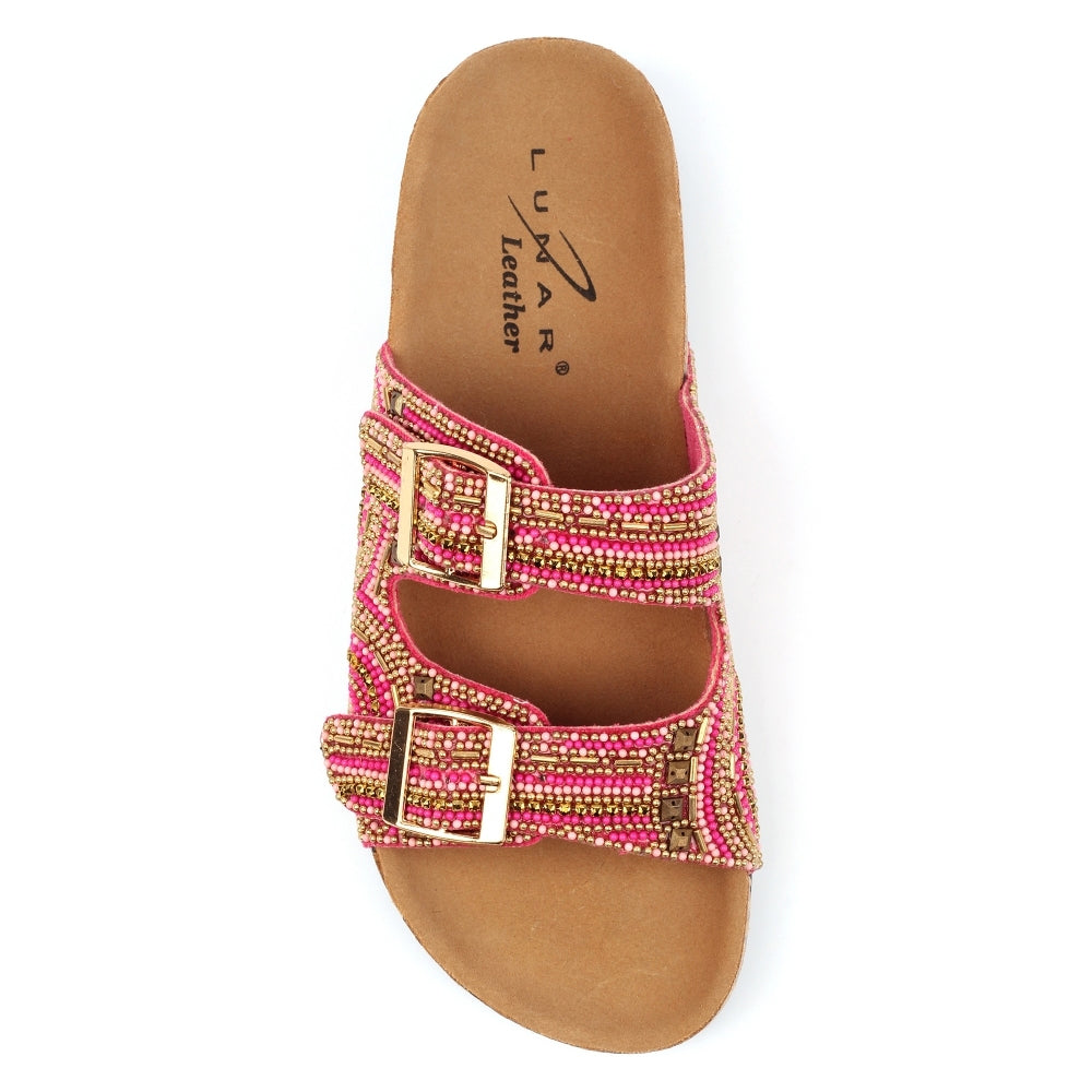 Pink - Lifestyle - Lunar Womens-Ladies Skyrise Leather Sandals