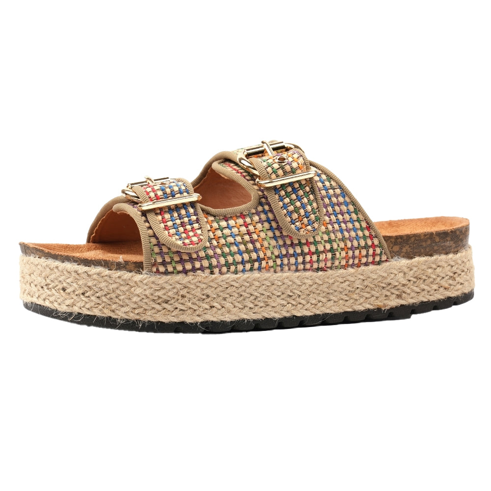 Khaki - Side - Lunar Womens-Ladies Relay Sandals