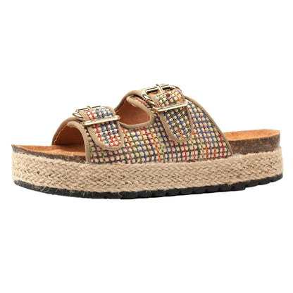 Khaki - Side - Lunar Womens-Ladies Relay Sandals