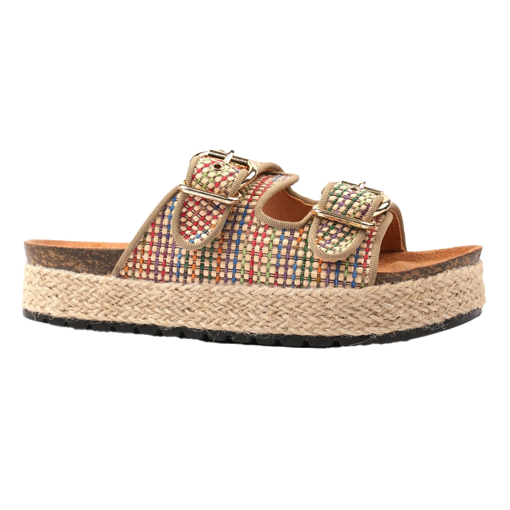 Khaki - Front - Lunar Womens-Ladies Relay Sandals