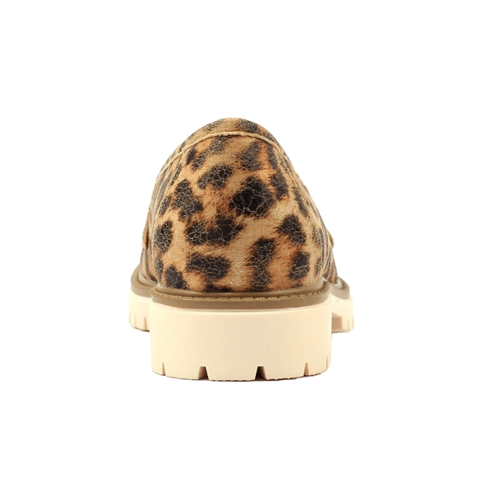 Ocelot - Back - Lunar Womens-Ladies Selma Leopard Print Loafers