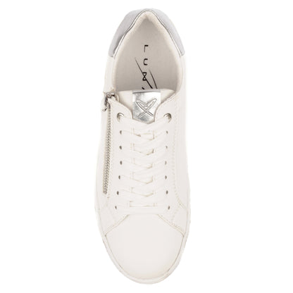 White - Lifestyle - Lunar Womens-Ladies Hallie Faux Leather Trainers