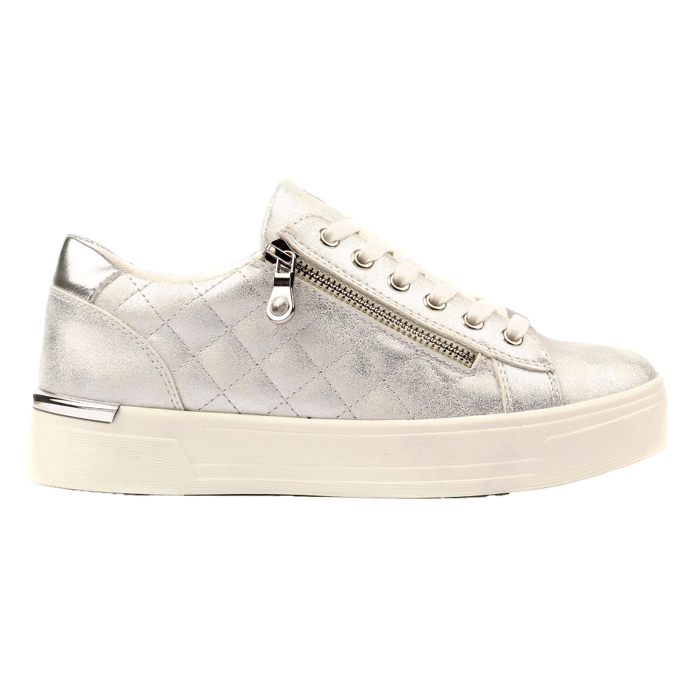 Silver - Side - Lunar Womens-Ladies Xenon Trainers