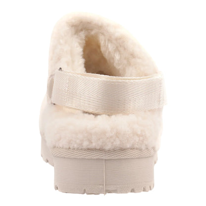 Beige - Back - Lunar Womens-Ladies Naples Adjustable Strap Slippers