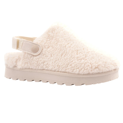 Beige - Lifestyle - Lunar Womens-Ladies Naples Adjustable Strap Slippers