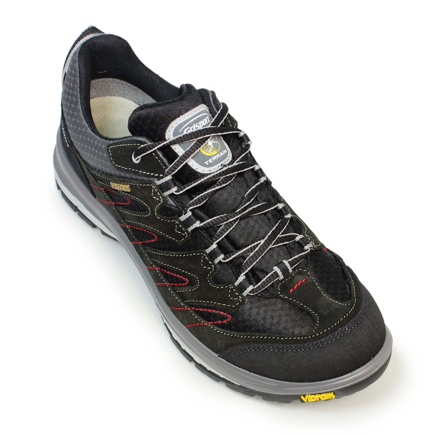 Black-Grey - Pack Shot - Grisport Mens Java Suede Walking Shoes