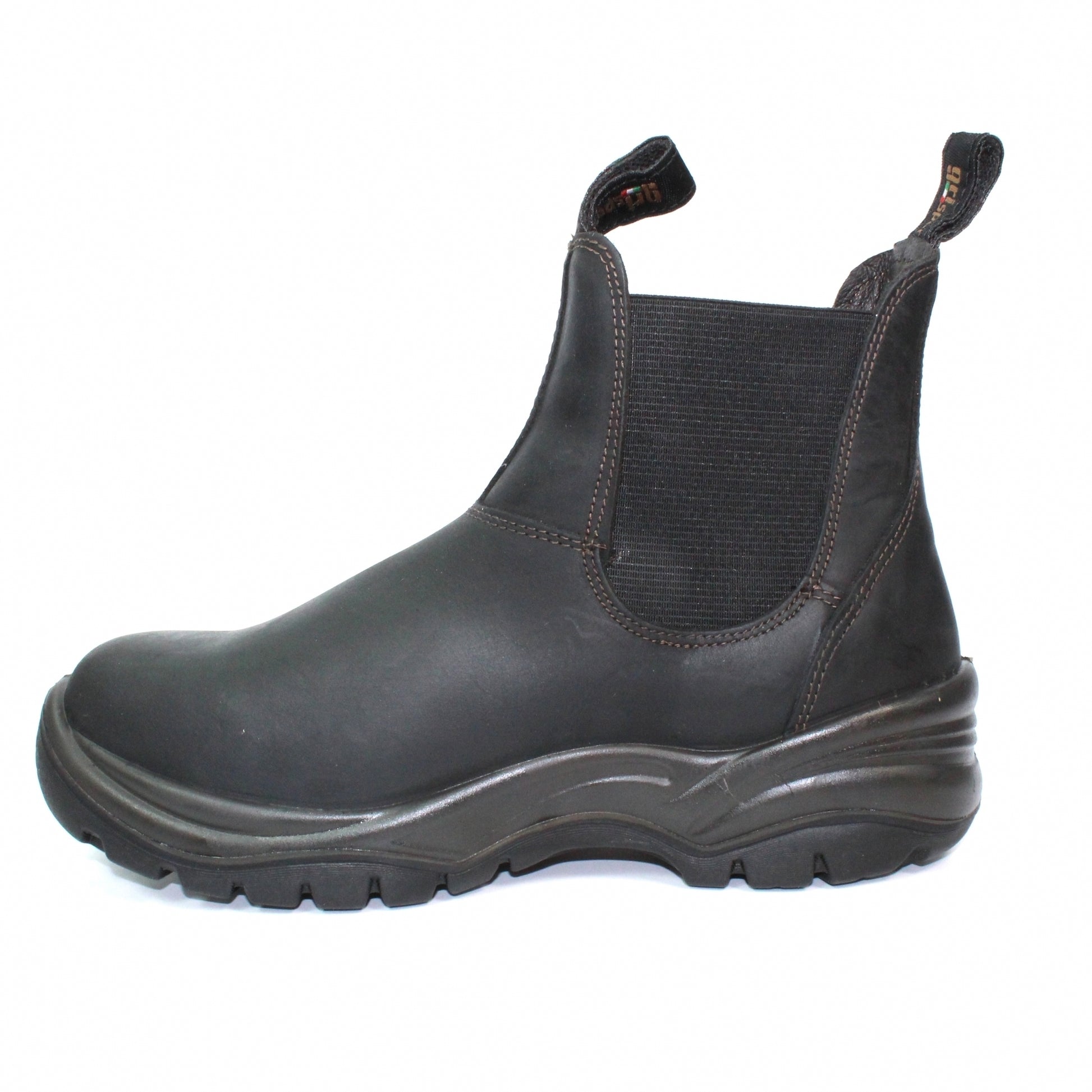 Black - Close up - Grisport Mens Excavator Waxy Leather Safety Boots