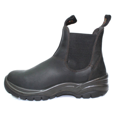 Black - Close up - Grisport Mens Excavator Waxy Leather Safety Boots