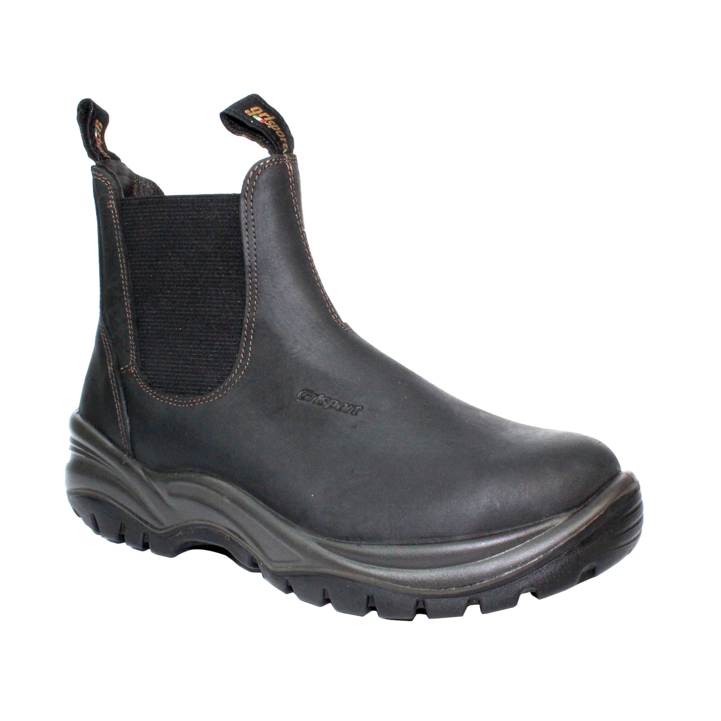 Black - Front - Grisport Mens Excavator Waxy Leather Safety Boots