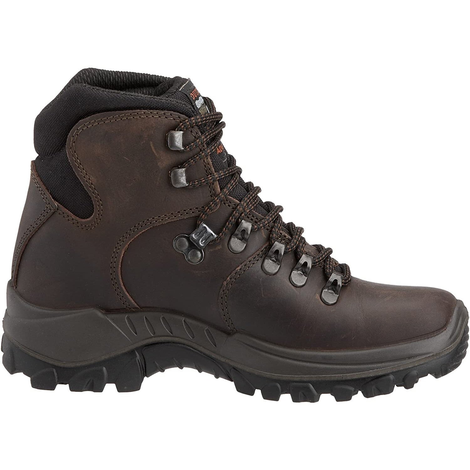 Brown - Back - Grisport Childrens-Kids Everest Waxy Leather Walking Boots