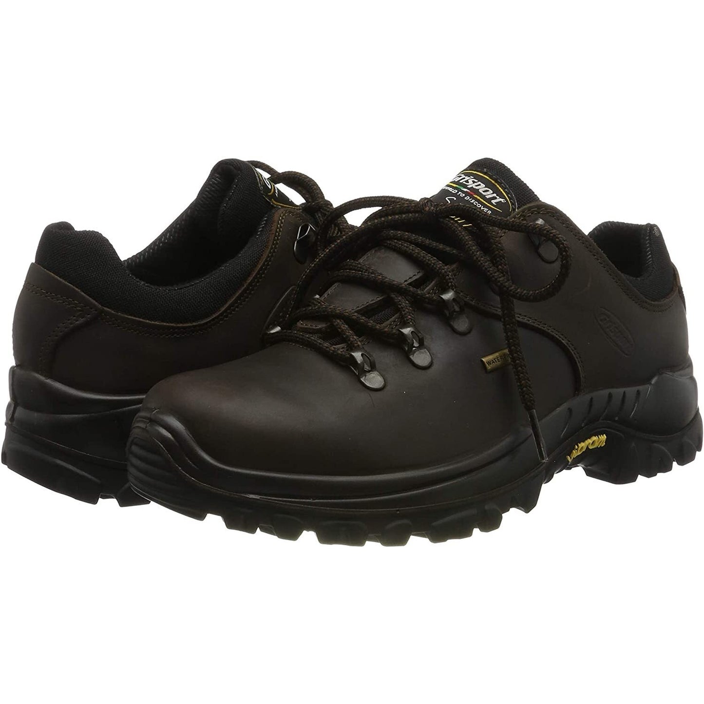 Brown - Close up - Grisport Unisex Adult Waxy Leather Walking Shoes