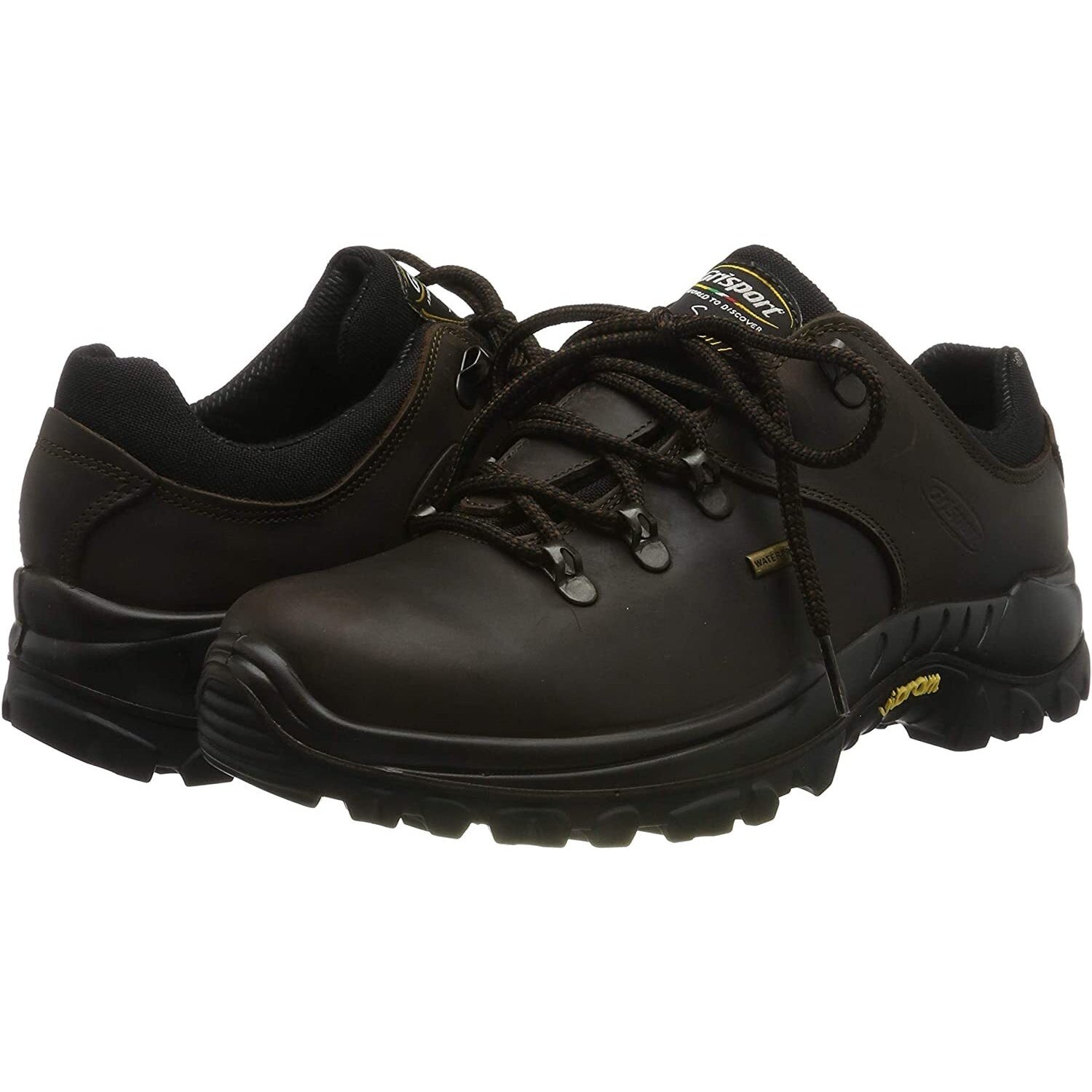 Brown - Close up - Grisport Unisex Adult Waxy Leather Walking Shoes