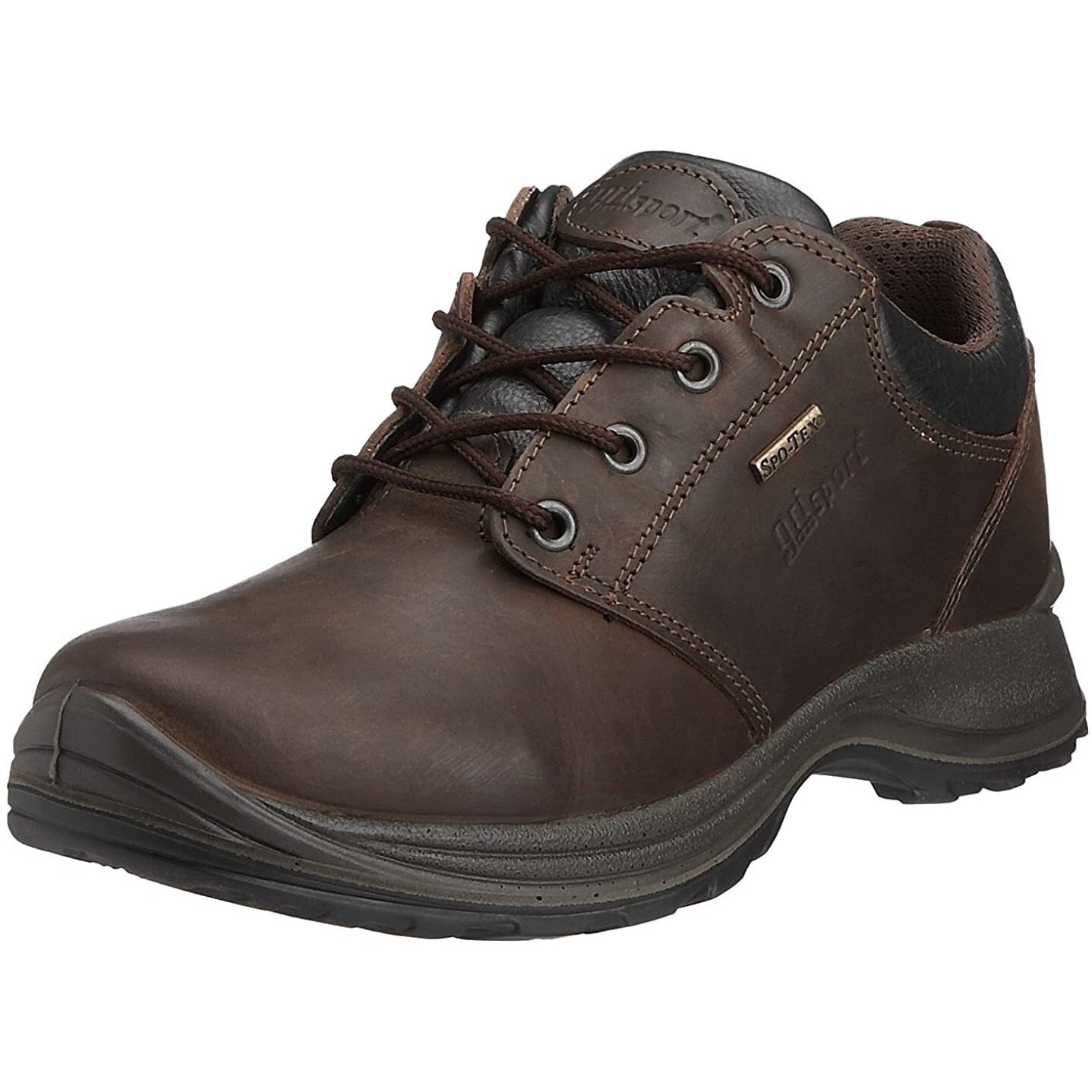 Brown - Front - Grisport Childrens-Kids Exmoor Waxy Leather Walking Shoes