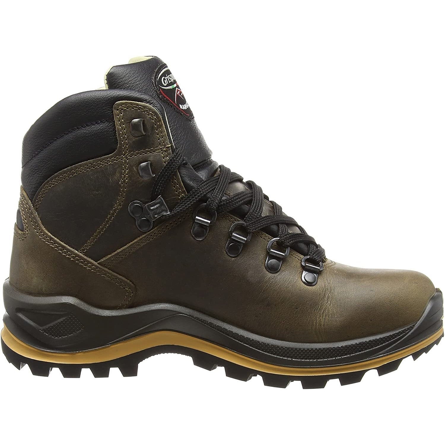 Tan-Black - Back - Grisport Unisex Adult Aztec Waxy Leather Wide Walking Boots