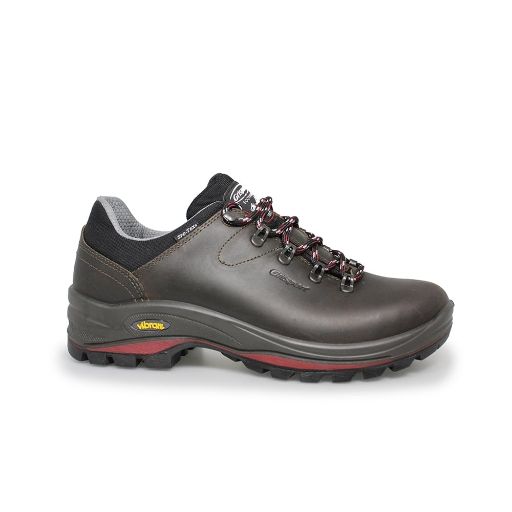 Brown-Black - Back - Grisport Childrens-Kids Dartmoor GTX Waxy Leather Walking Shoes
