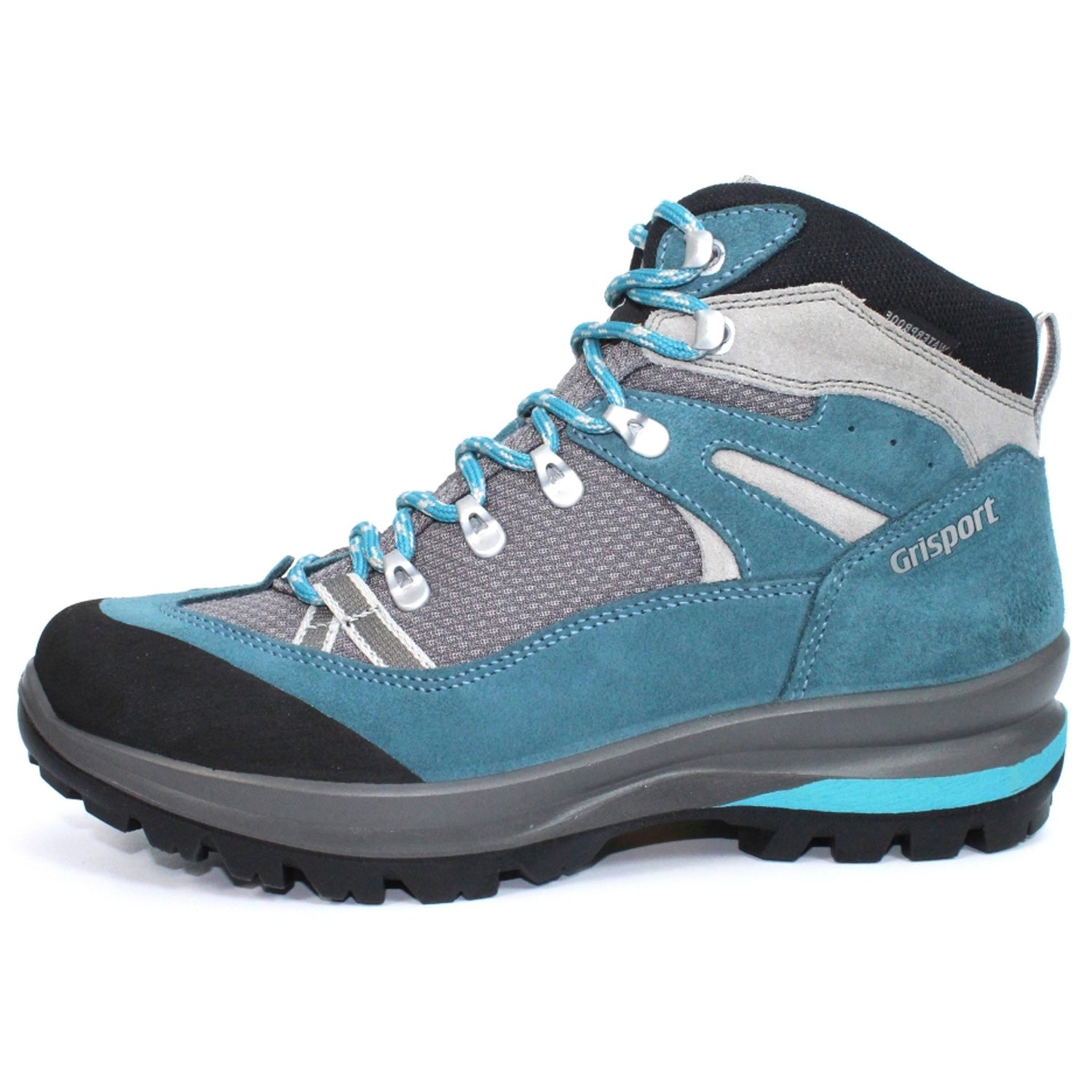 Blue - Side - Grisport Womens-Ladies Atlanta Suede Walking Boots