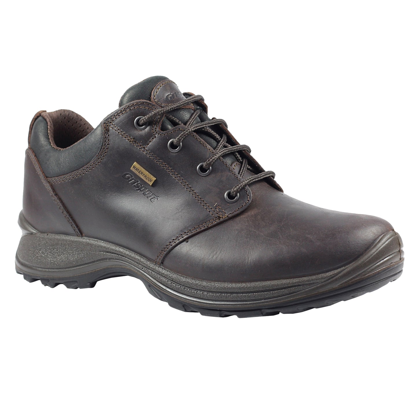 Brown - Front - Grisport Mens Exmoor Waxy Leather Walking Shoes
