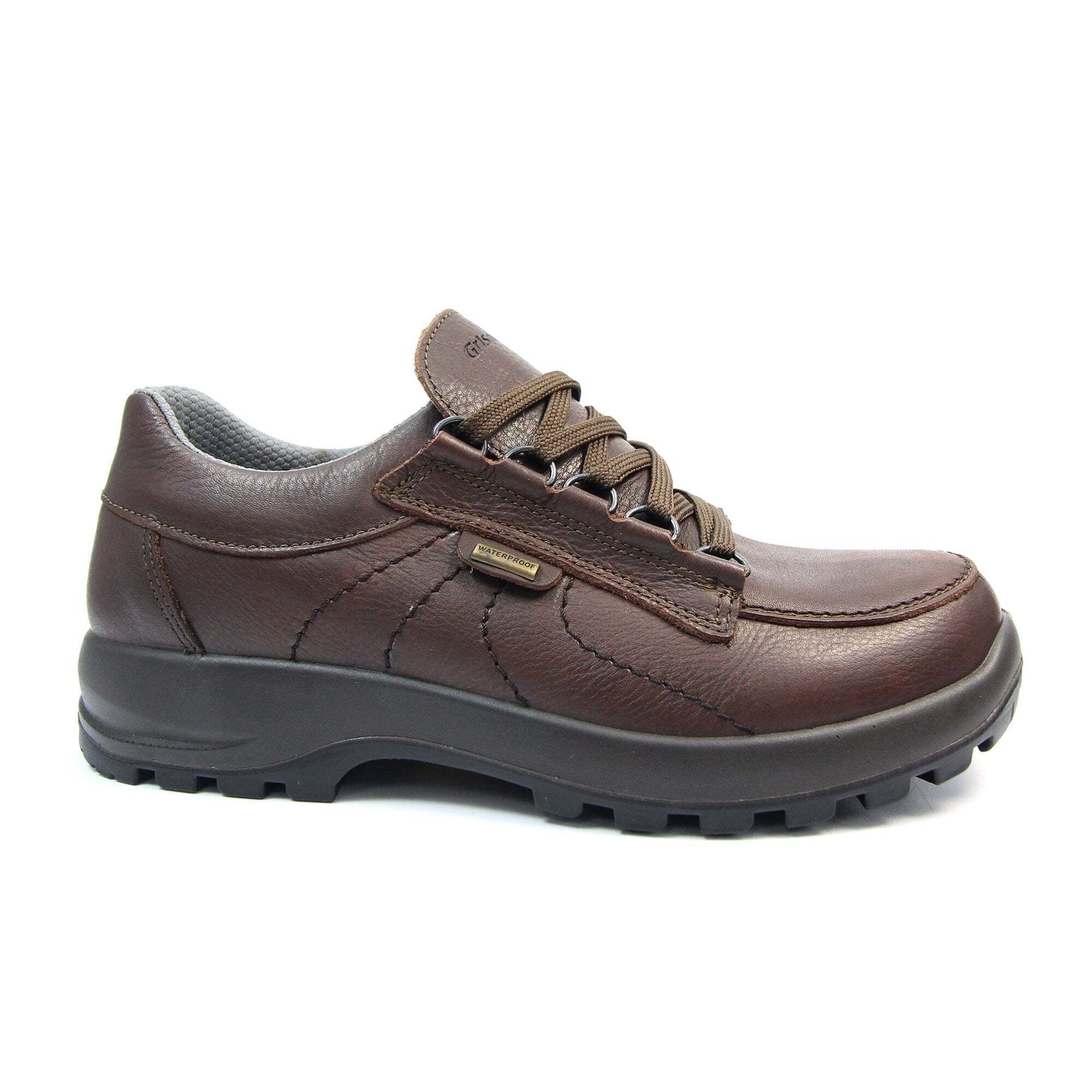Brown - Back - Grisport Mens Kielder Grain Leather Walking Shoes