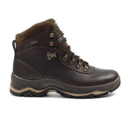 Brown - Back - Grisport Mens Evolution Waxy Leather Walking Boots