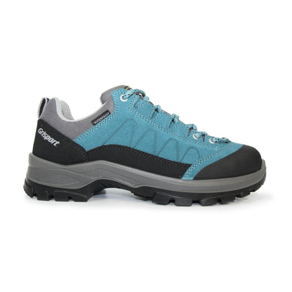 Pale Blue-Grey-Black - Back - Grisport Womens-Ladies Kratos-Lo Suede Walking Shoes