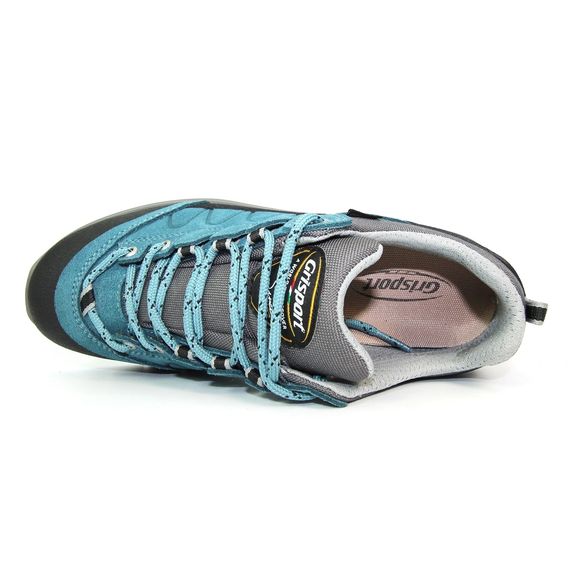 Pale Blue-Grey-Black - Pack Shot - Grisport Womens-Ladies Kratos-Lo Suede Walking Shoes