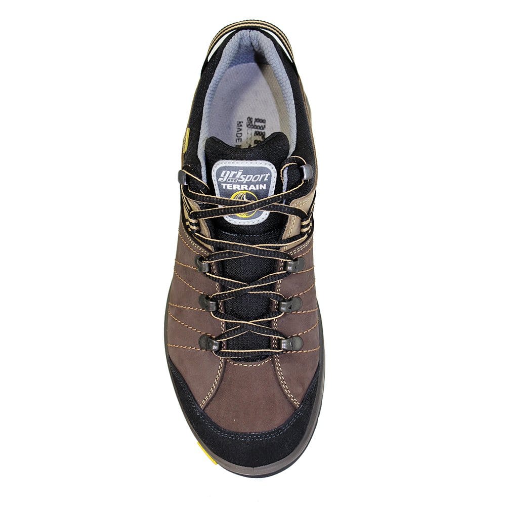 Brown-Black - Side - Grisport Childrens-Kids Rogue Nubuck Walking Shoes