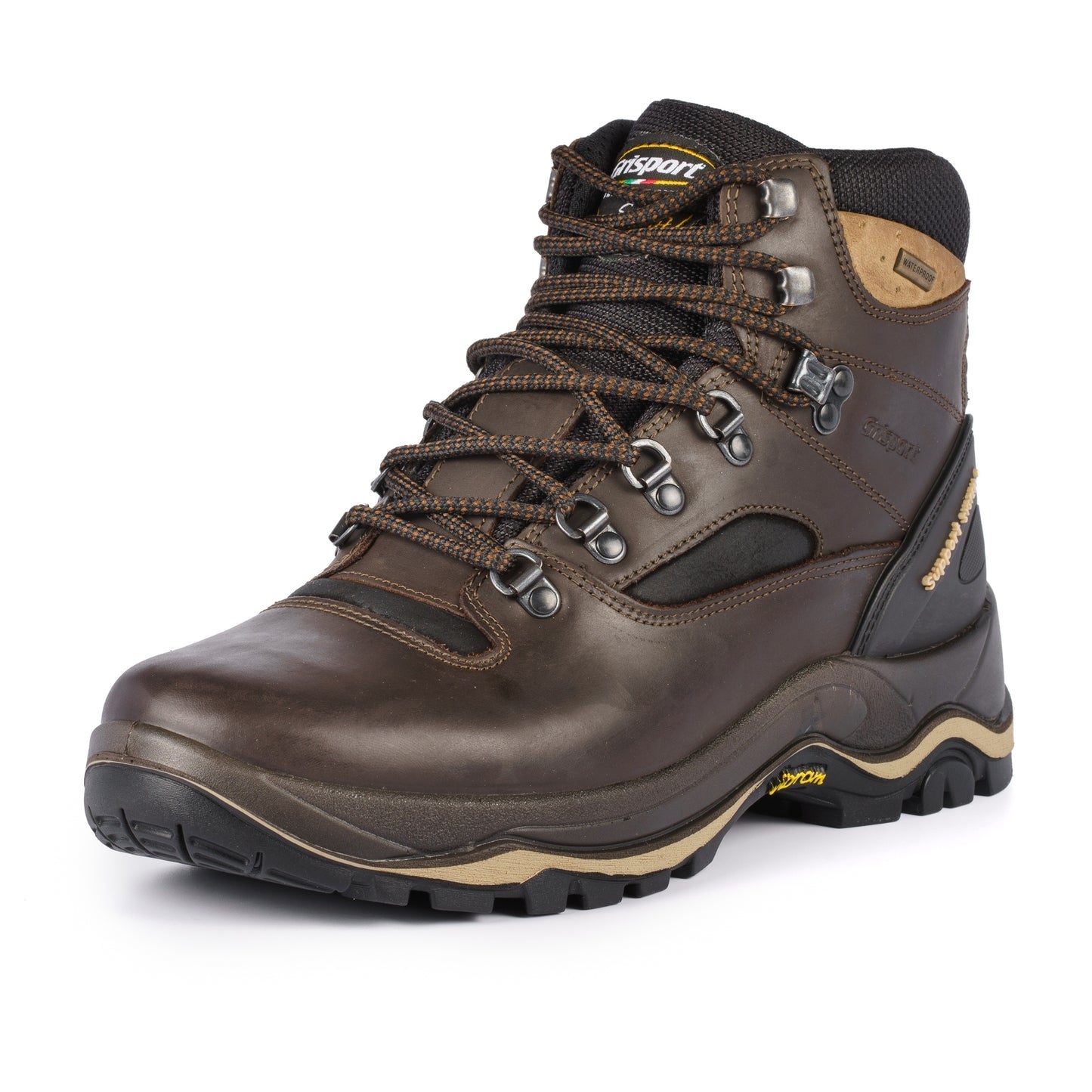 Brown - Pack Shot - Grisport Childrens-Kids Quatro Waxy Leather Walking Boots
