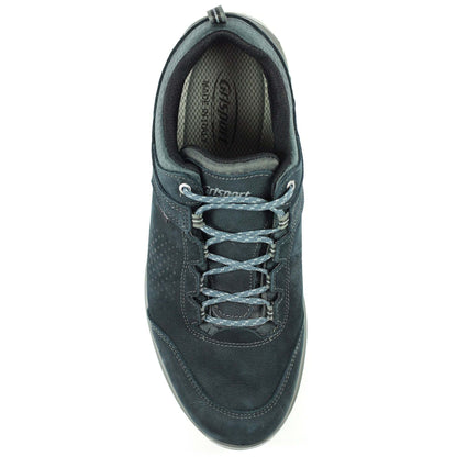 Blue - Close up - Grisport Childrens-Kids Icarus Leather Walking Shoes