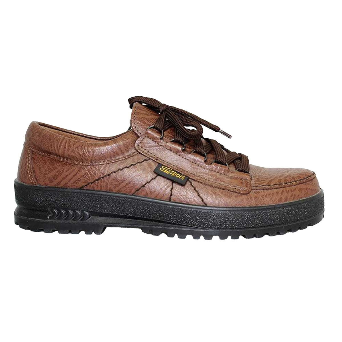 Brown - Back - Grisport Mens Modena Leather Walking Shoes
