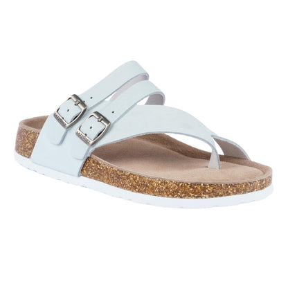 Grey - Front - Lazy Dogz Womens-Ladies Rebel Suede Sandals