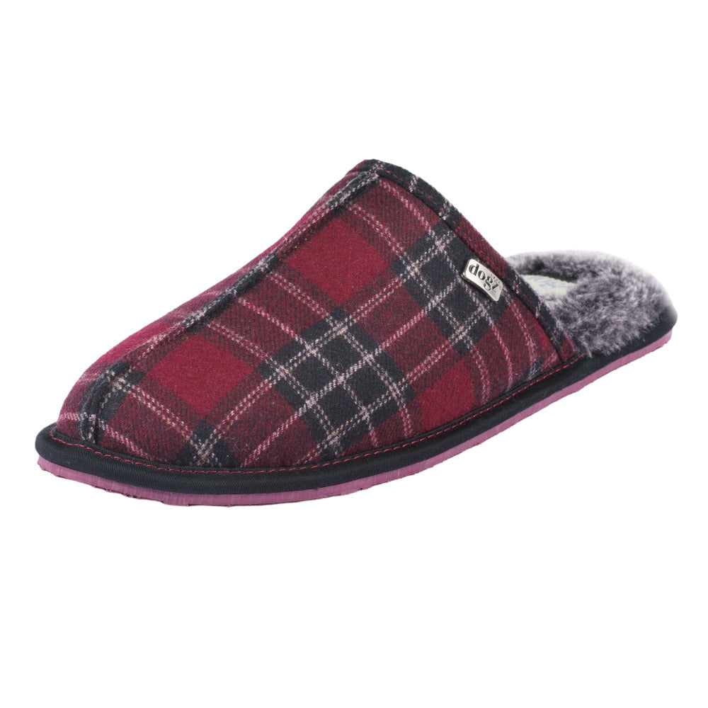 Red - Front - Lazy Dogz Mens Barkley Slippers