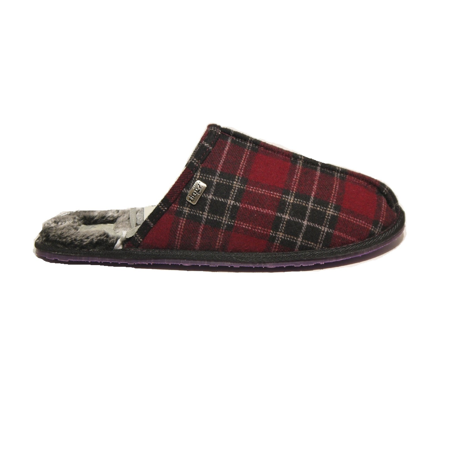 Red - Back - Lazy Dogz Mens Barkley Slippers