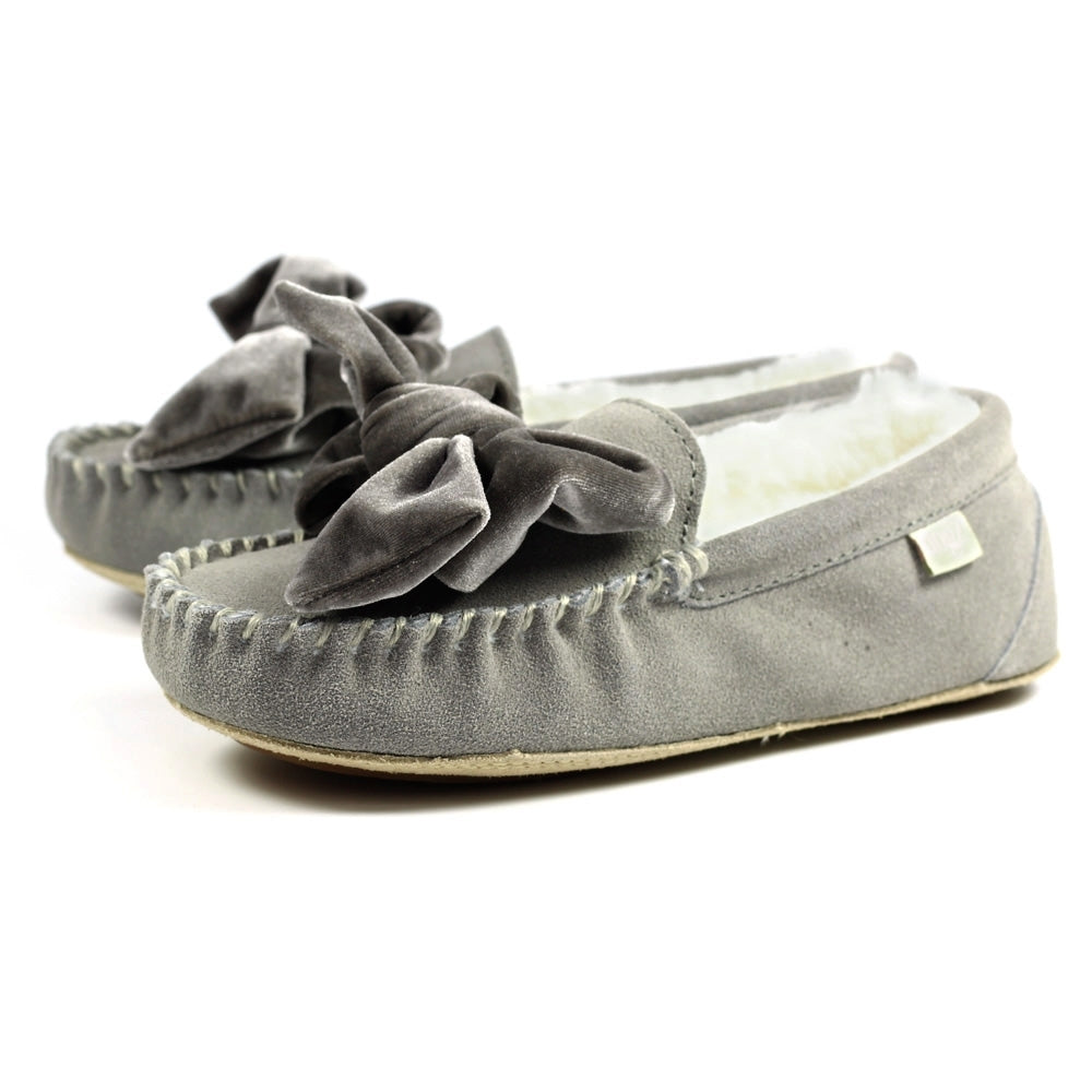 Grey - Lifestyle - Lazy Dogz Womens-Ladies Suede Slippers