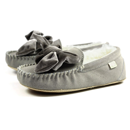 Grey - Lifestyle - Lazy Dogz Womens-Ladies Suede Slippers