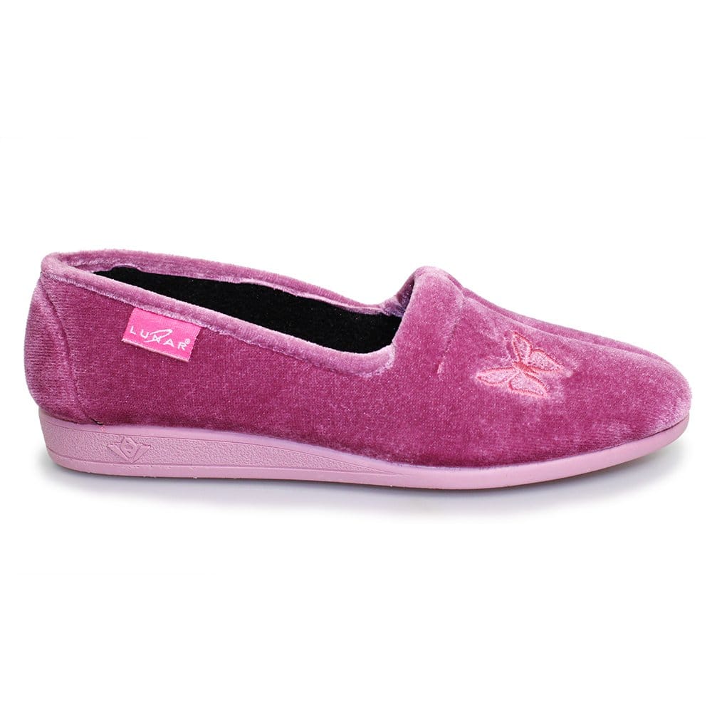 Heather - Back - Lunar Womens-Ladies Butterfly Slippers