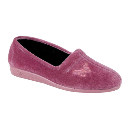 Heather - Front - Lunar Womens-Ladies Butterfly Slippers