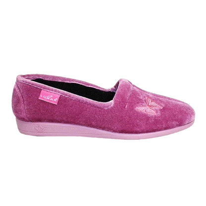 Heather - Side - Lunar Womens-Ladies Butterfly Slippers