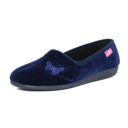 Heather - Pack Shot - Lunar Womens-Ladies Butterfly Slippers