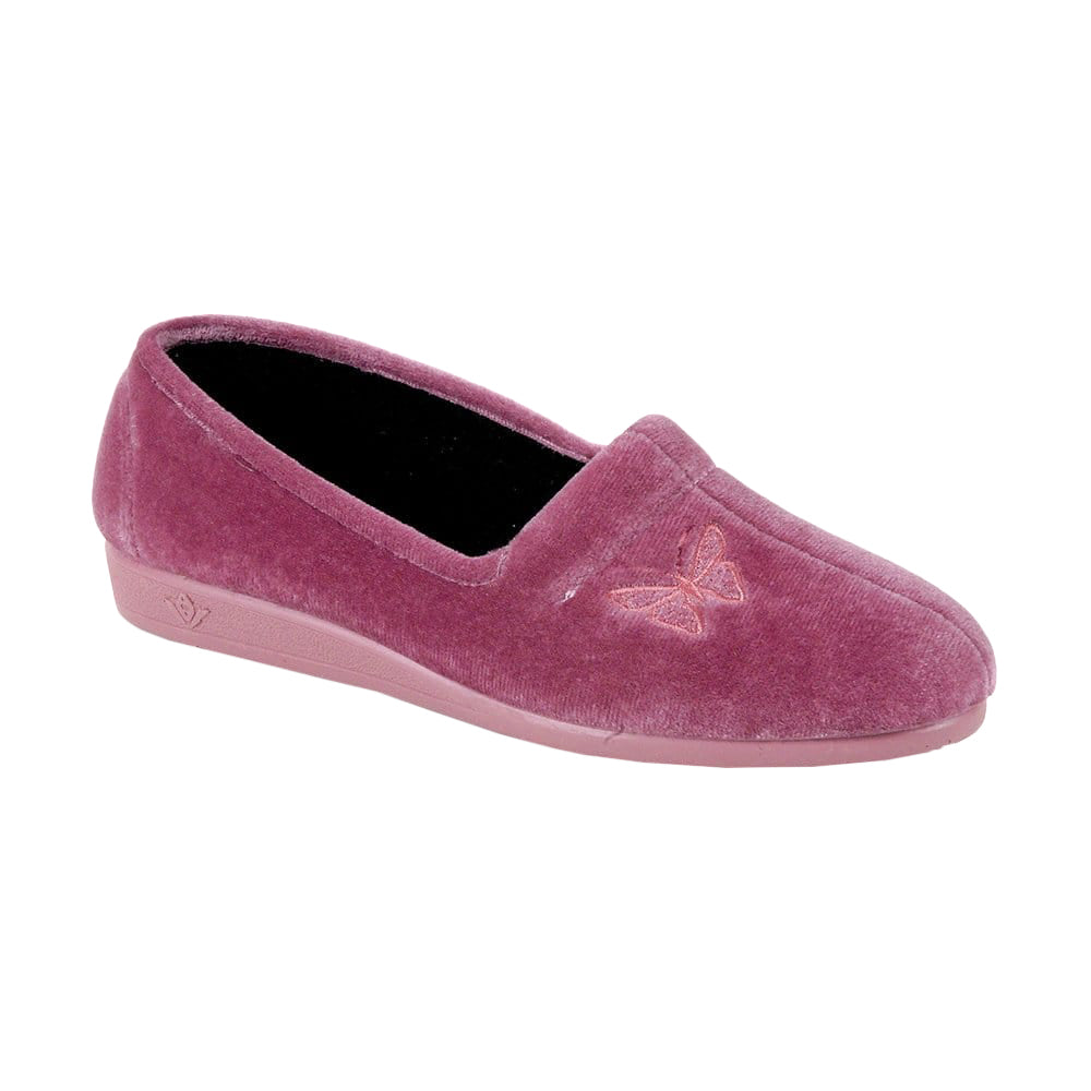 Heather - Front - Lunar Womens-Ladies Butterfly Slippers