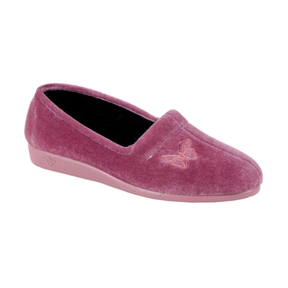 Heather - Front - Lunar Womens-Ladies Butterfly Slippers