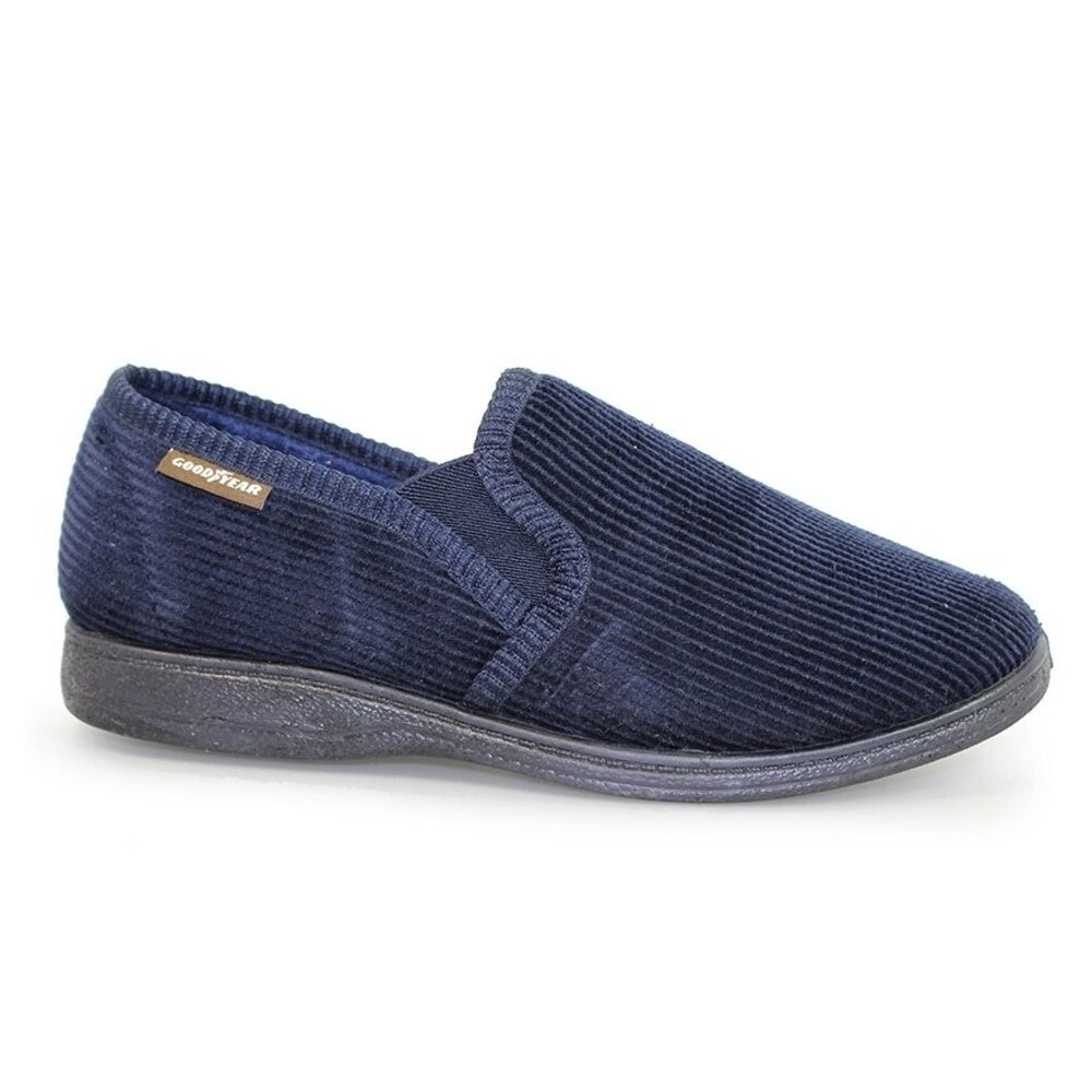 Navy - Back - Goodyear Mens Humber Slippers