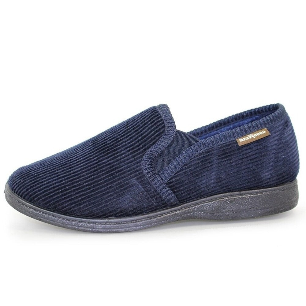 Navy - Side - Goodyear Mens Humber Slippers