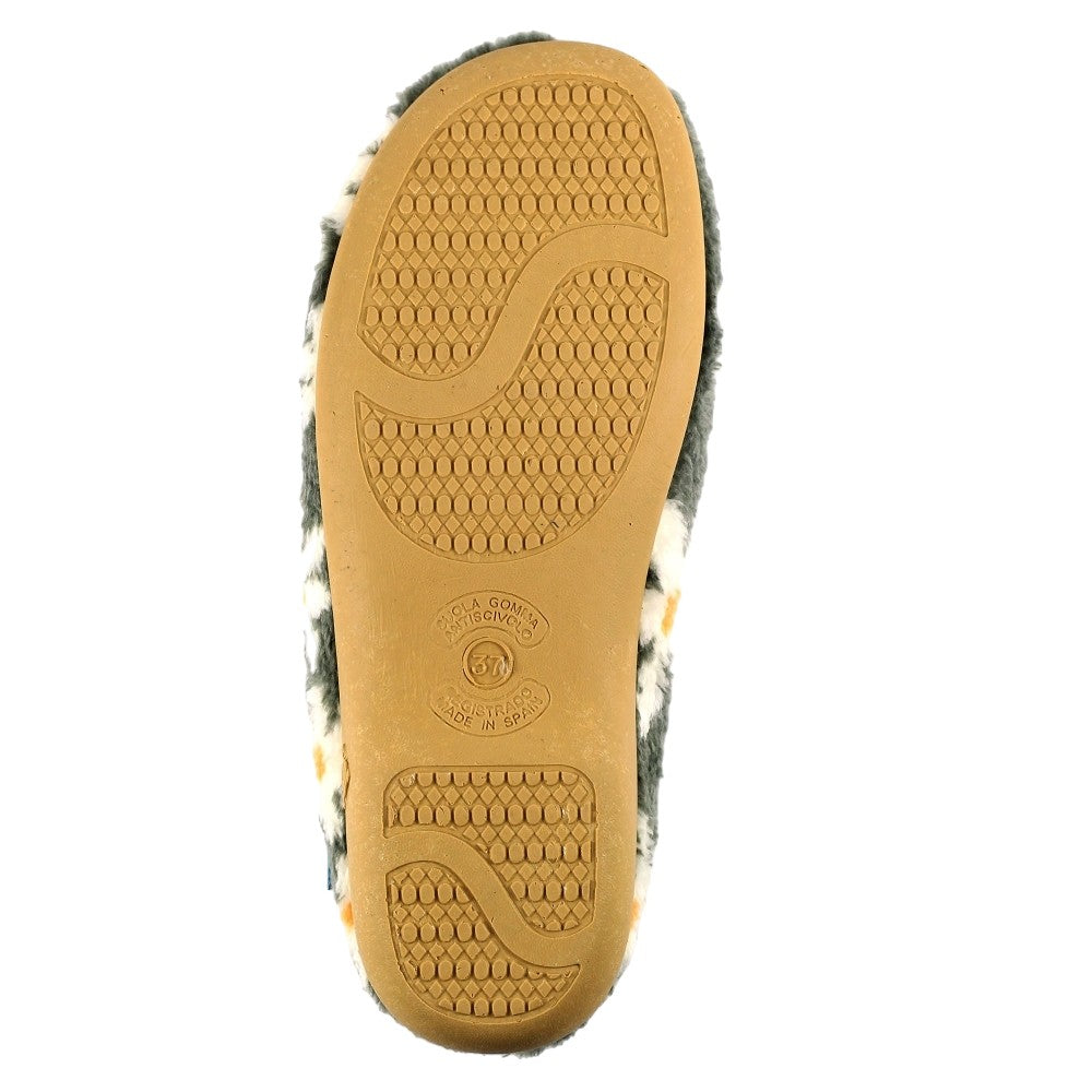 Grey - Side - Lunar Womens-Ladies Daisy Slippers