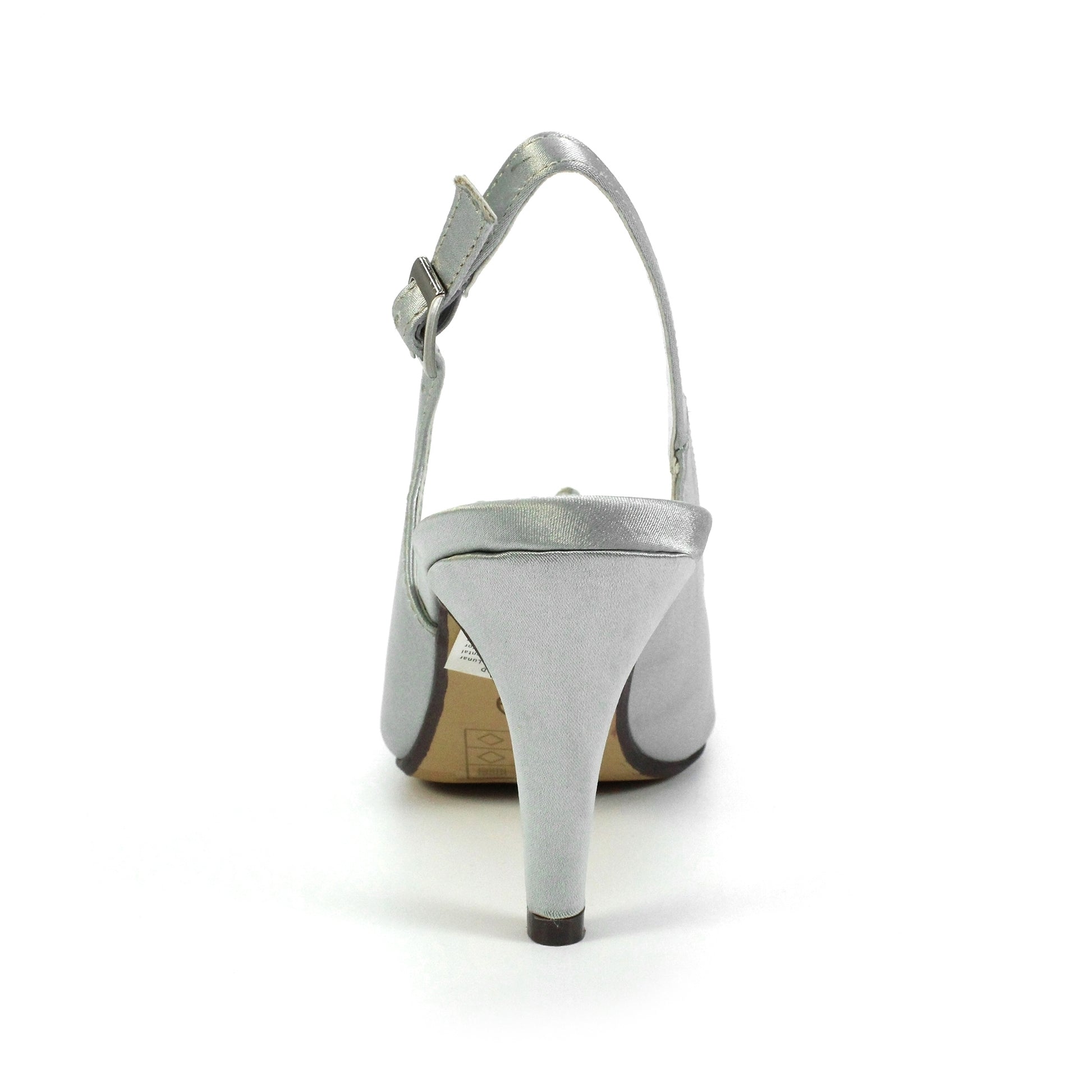 Grey - Back - Lunar Womens-Ladies Sabrina Corsage Court Shoes